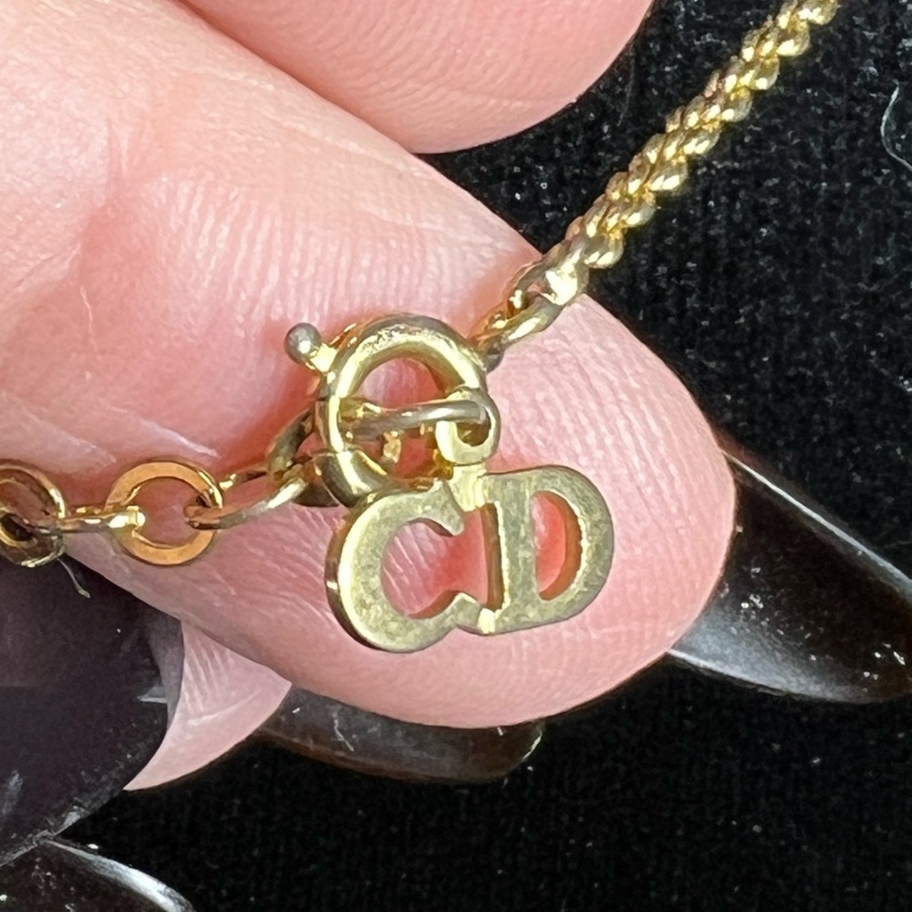 Christian Dior CD Logo Pendant Necklace Gold EUC Collector's Item - Vintage - Picture 8 of 10